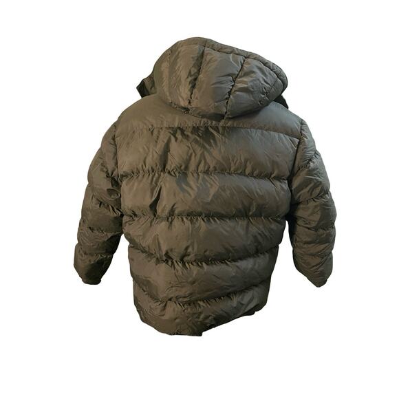 GAP Down Puffer Jacket XXL Green Hooded Nylon Zip Up 80/20 Down Feather Coat - Picture 2 of 8